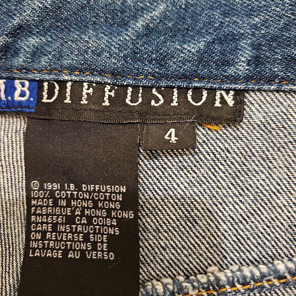 Vintage I. B. Diffussion Blue Jeans Stud Embellishments Woman Size 4 - Picture 2 of 9